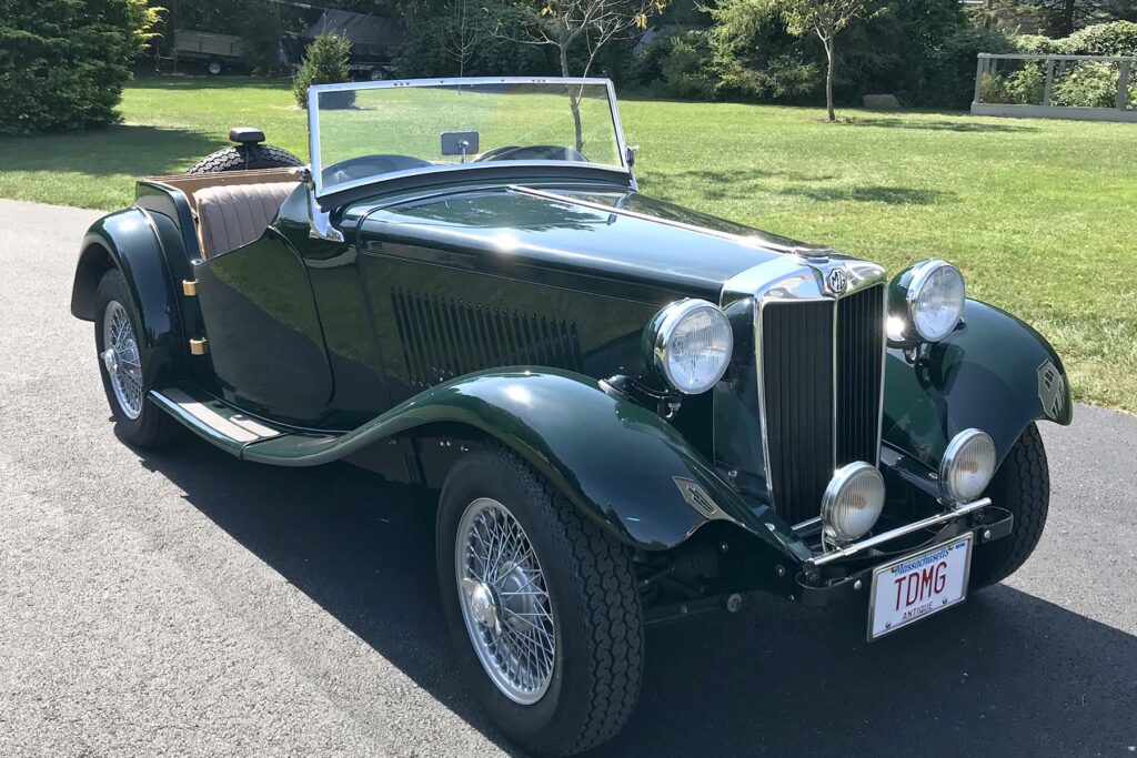 Michael, Laurie, Tyler & Heather Gagne and their 1953 MG TD